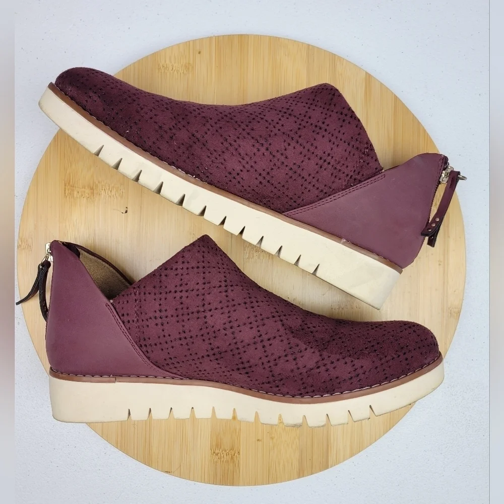 Dr. Scholl's Shoes Women's Insane Loafer Velvet ‎ Maroon Size 7.5 M